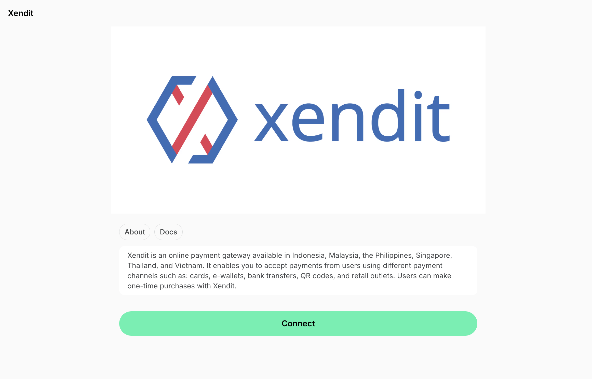 Integrations Payments Xendit Connect Xendit Integration Page