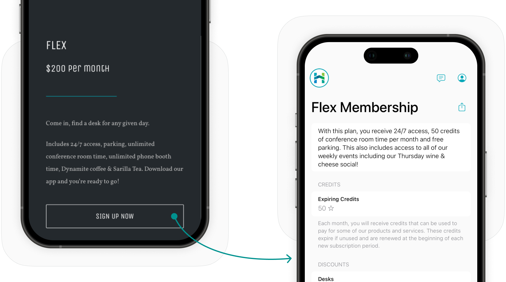 Integrate Spacebring's coworking space management platform with a marketing website