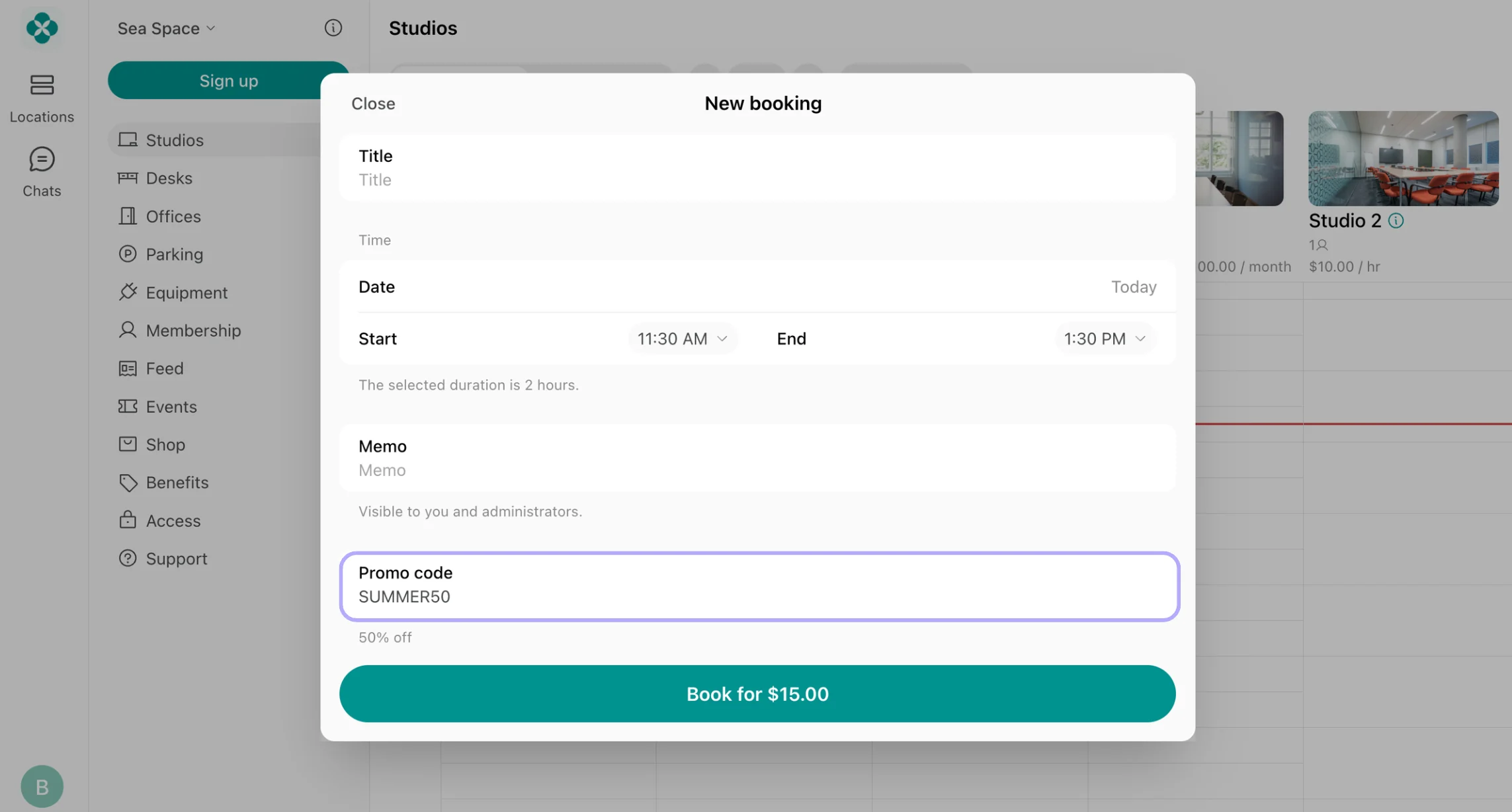 Billing Discounts Redeem For Bookings How Users Apply Promo Codes
