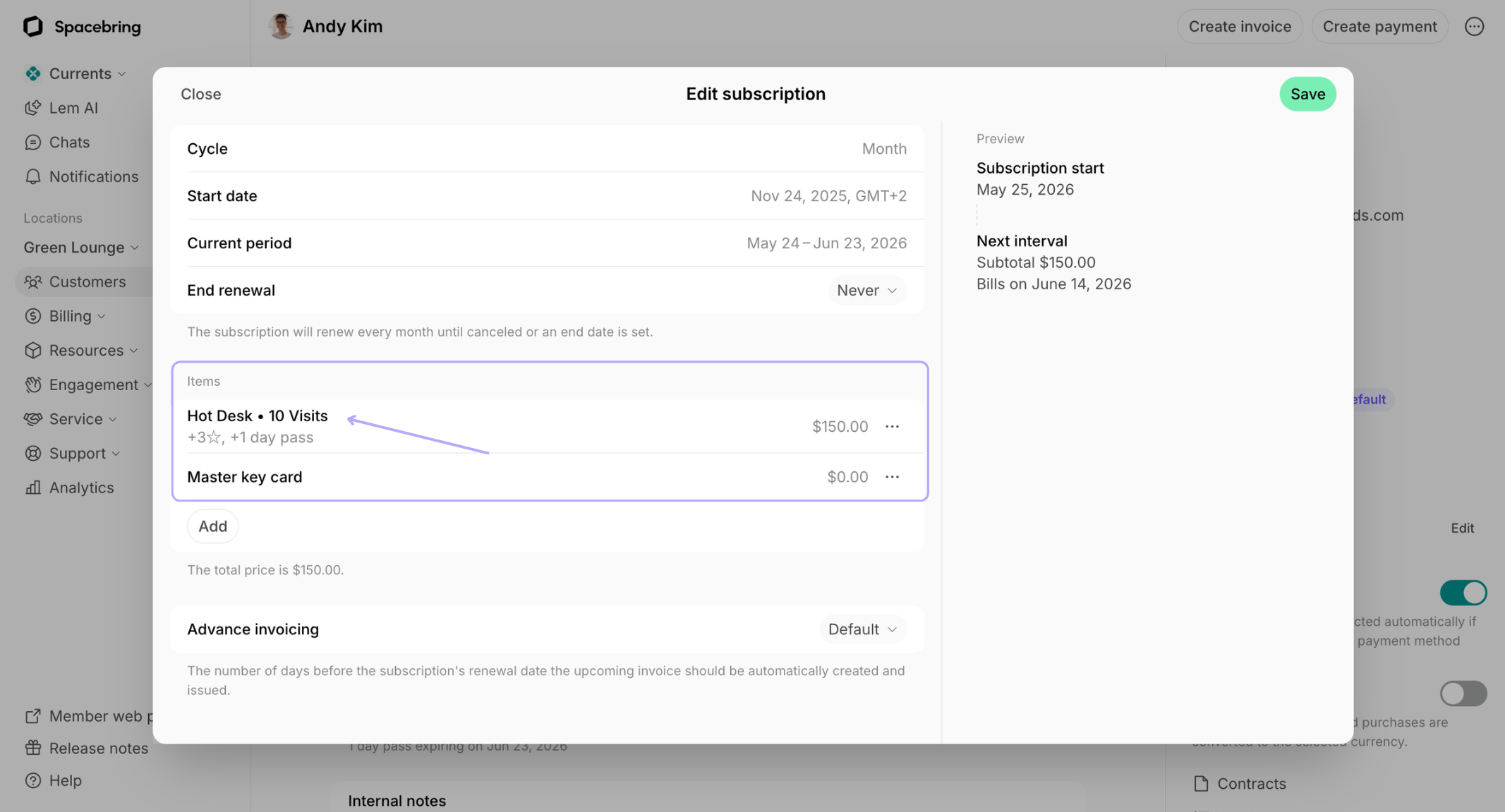 Billing Subscriptions Edit A Subscription Schedule Changes For A Specific Future Date Subscription Items