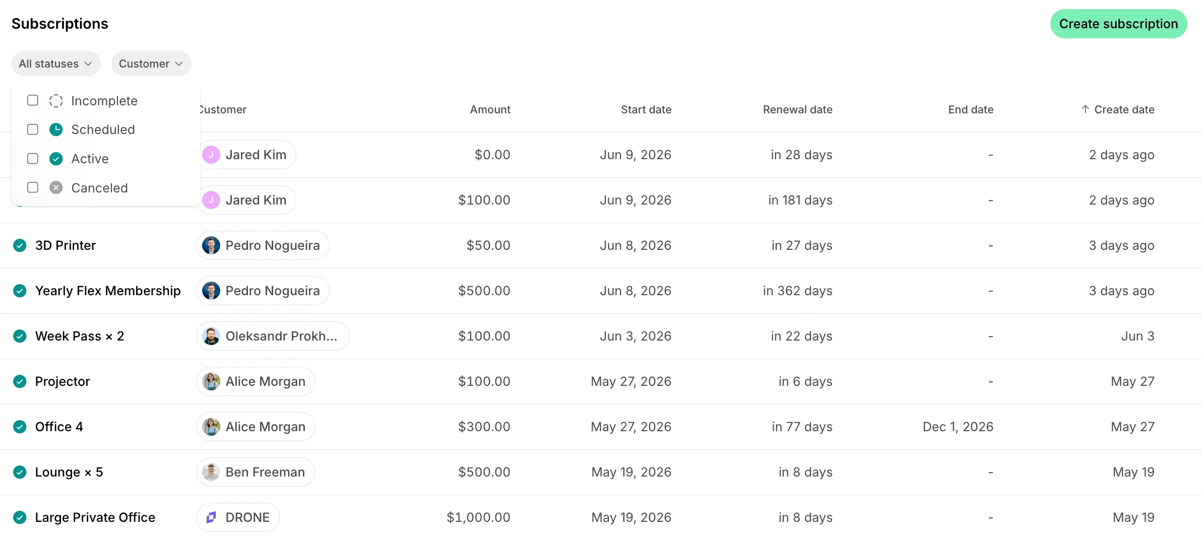 Billing Subscriptions Track And Manage Subscriptions