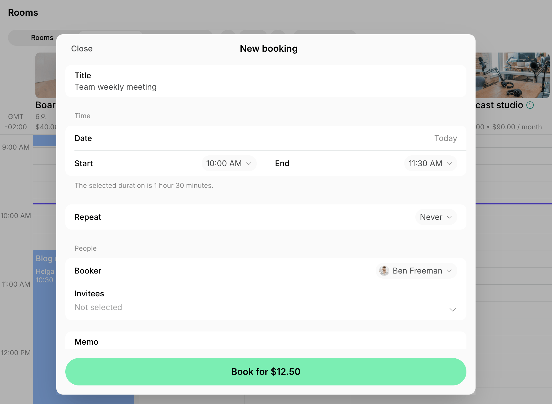 Resource Management Resources Manage Bookings Create Booking