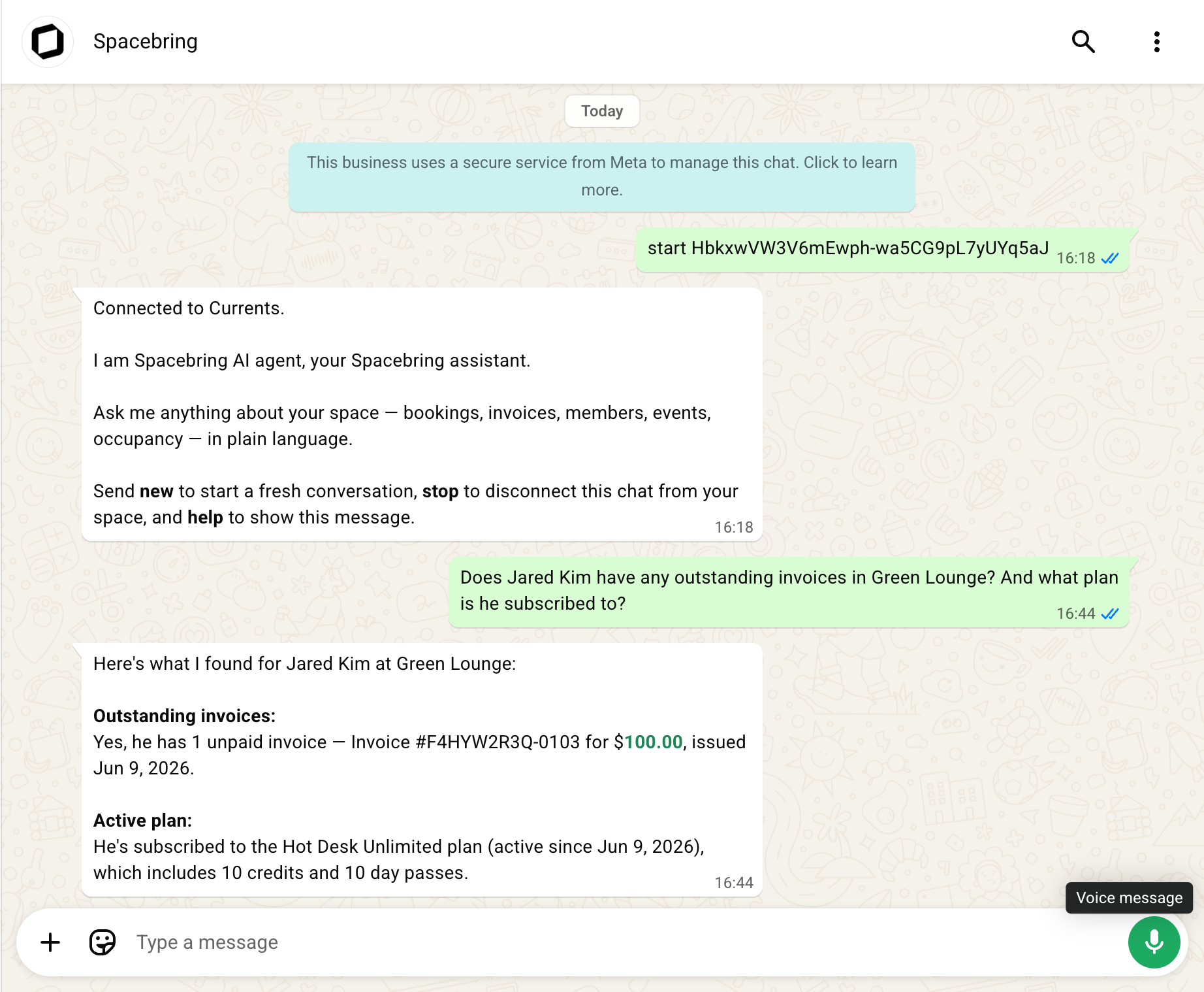 Ai Agents Whatsapp Ask Spacebring In Whatsapp
