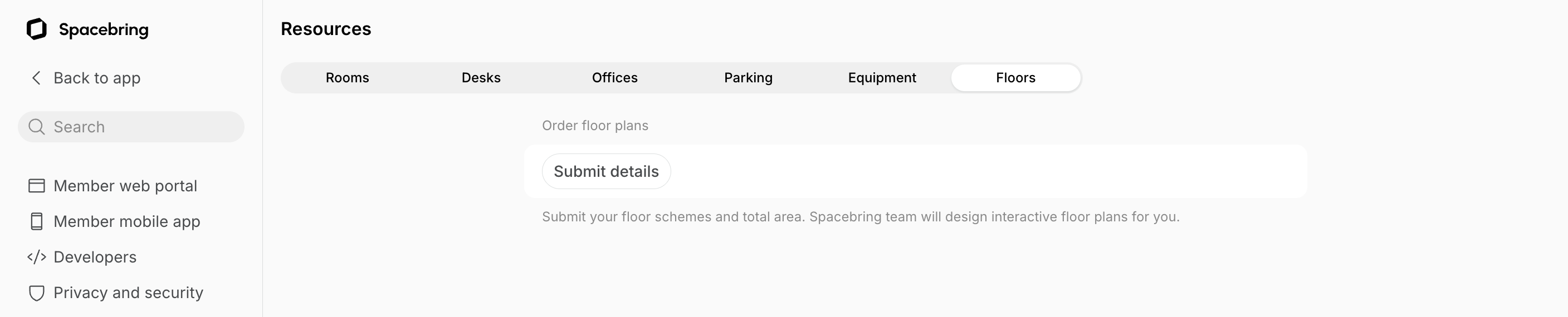 Resource Management Floors Order Floor Plans