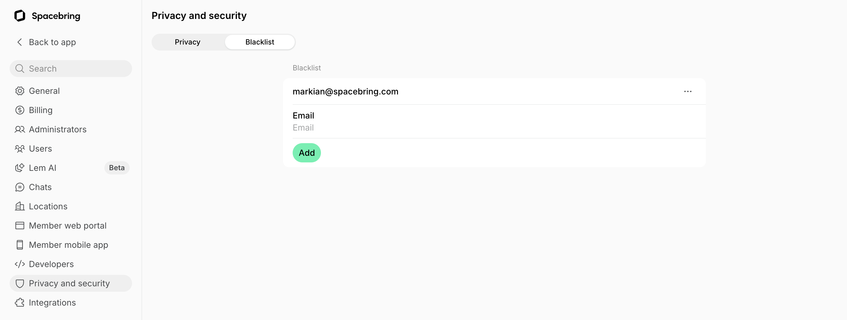 General Users Blacklist Users