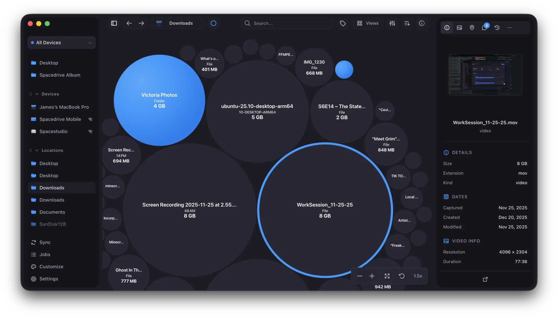 Size view - Visualize storage usage