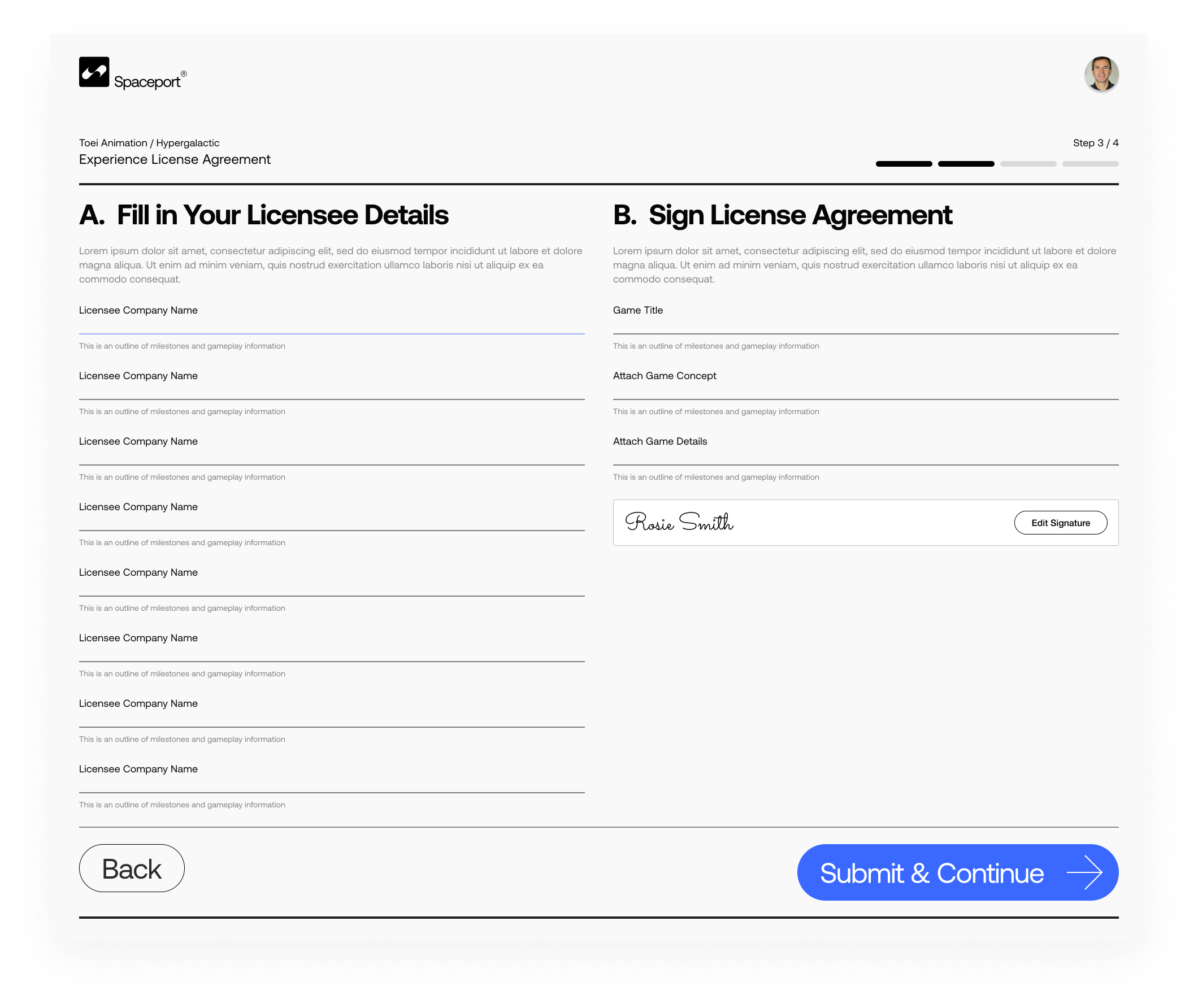 Licensee Details Form