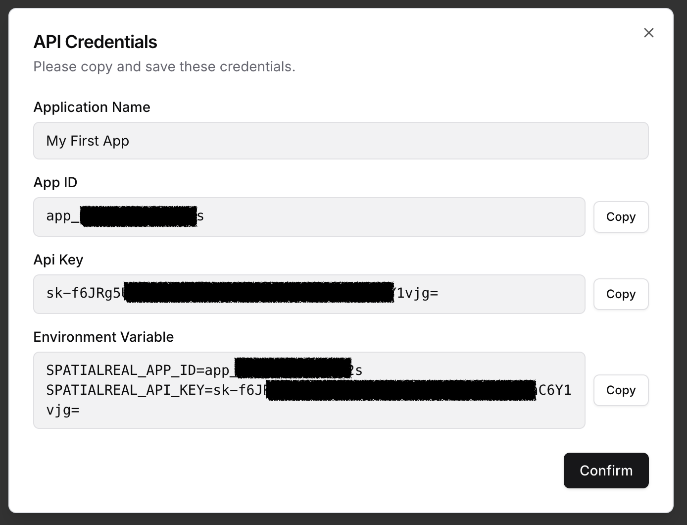 Create app and view popup