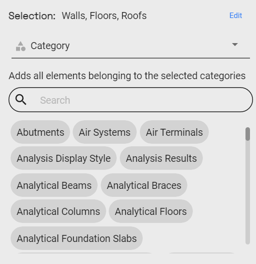 Category filter