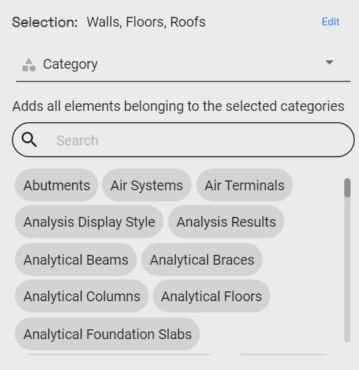 Category filter