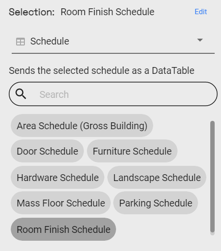 Schedule filter