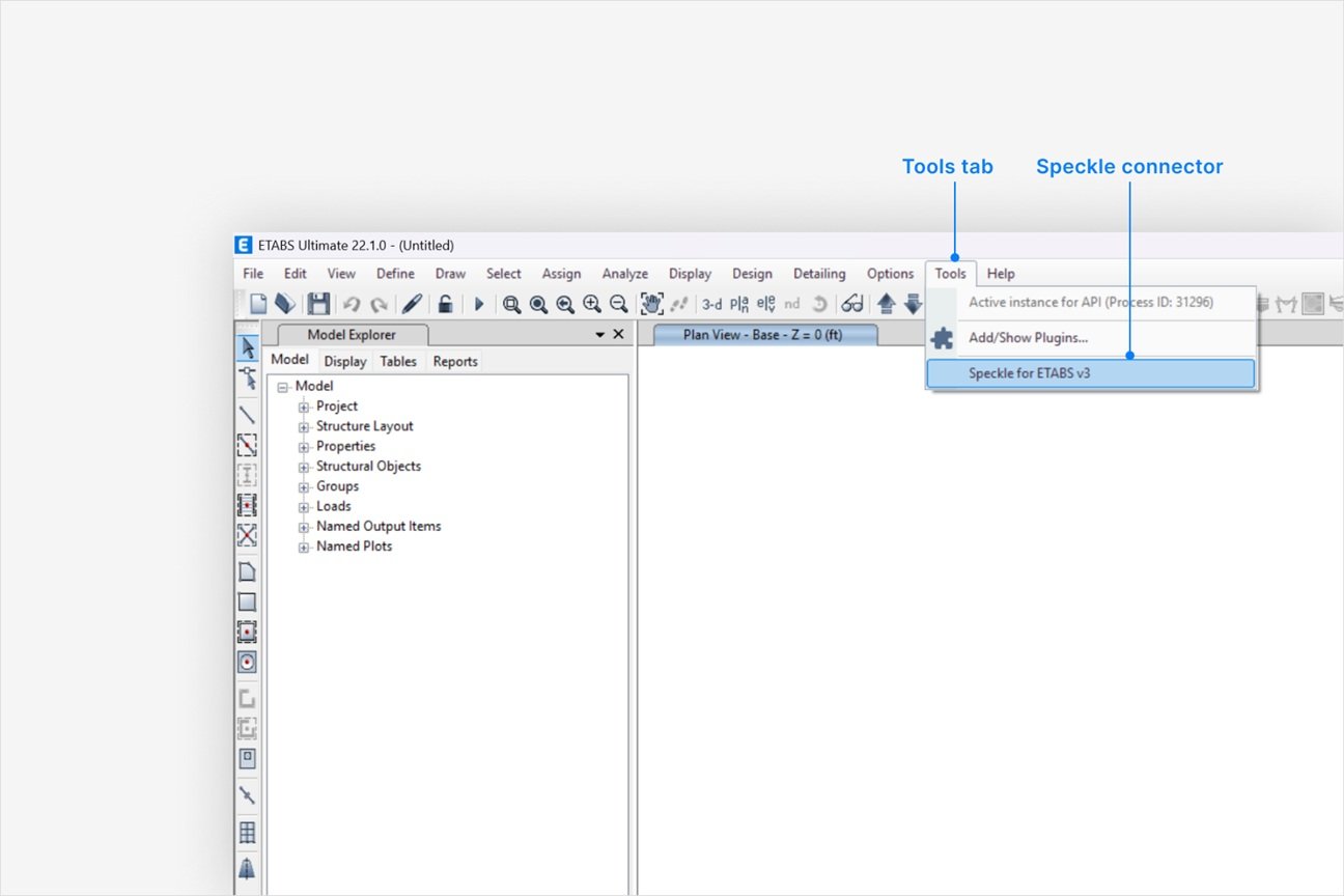 ETABS toolbar
