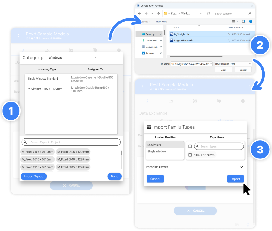 Import types dialog