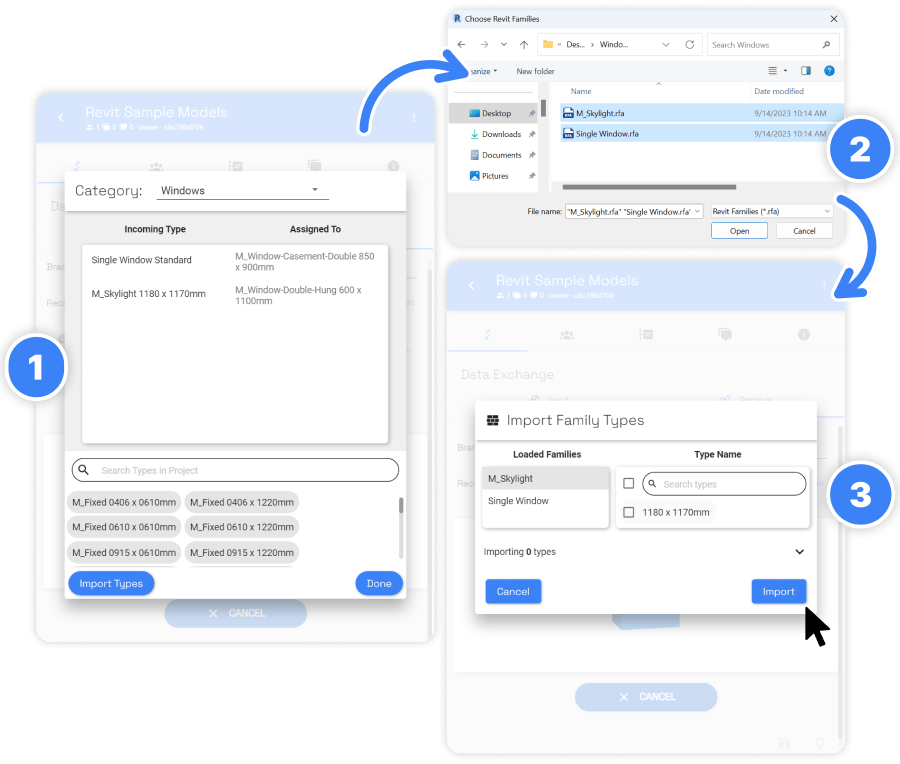 Import types dialog