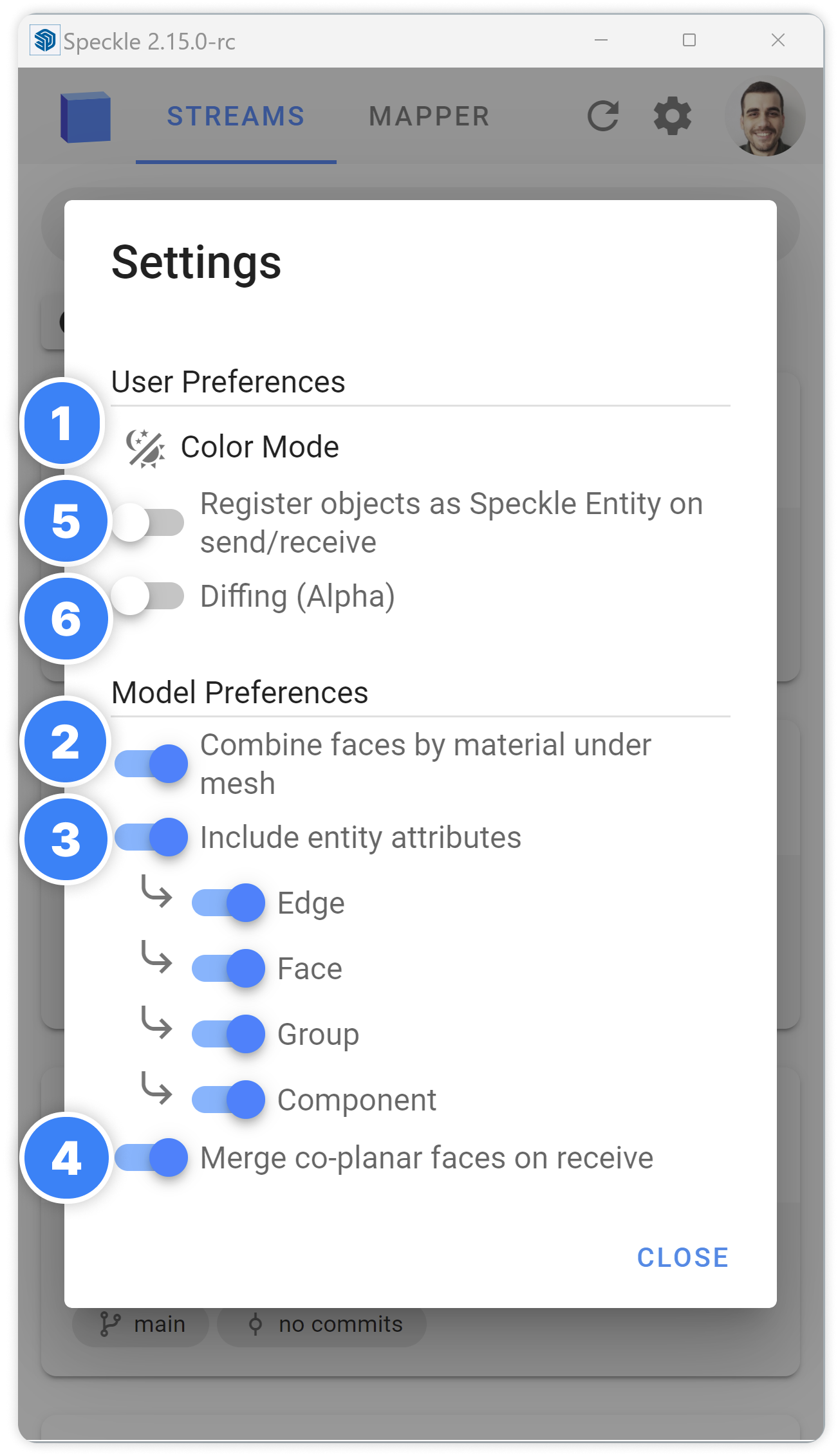 Advanced Settings Dialog