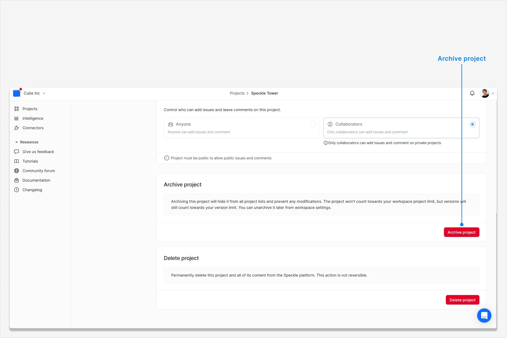 Archive confirmation dialog with archive action selected