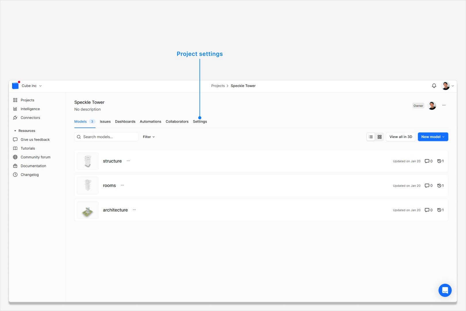 Project settings page showing the Archive project section and warning panel
