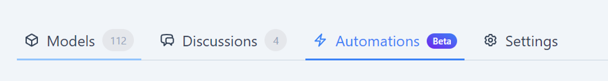 the automations tab