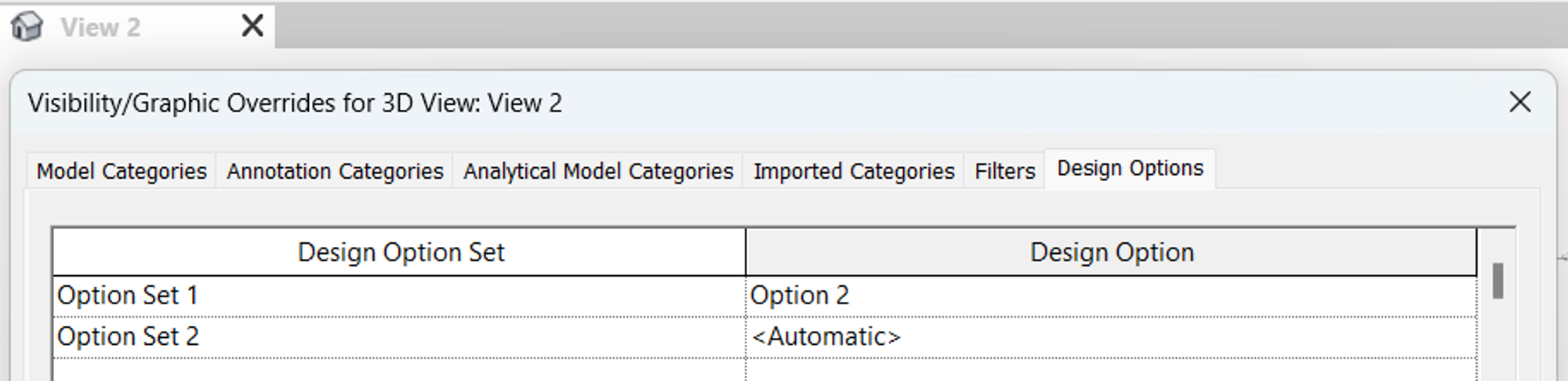 Visibility/Graphic Overrides