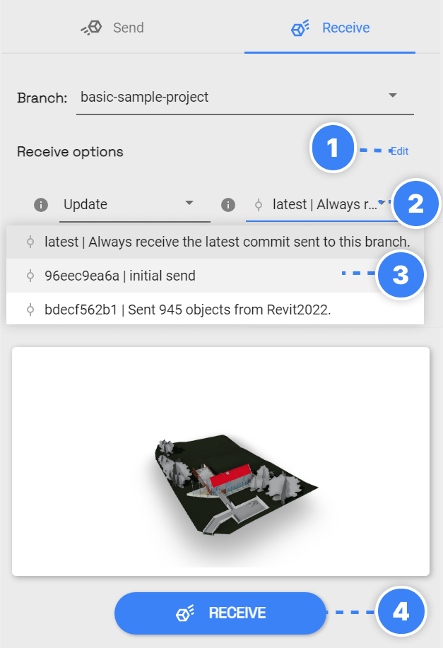 Receive specific version