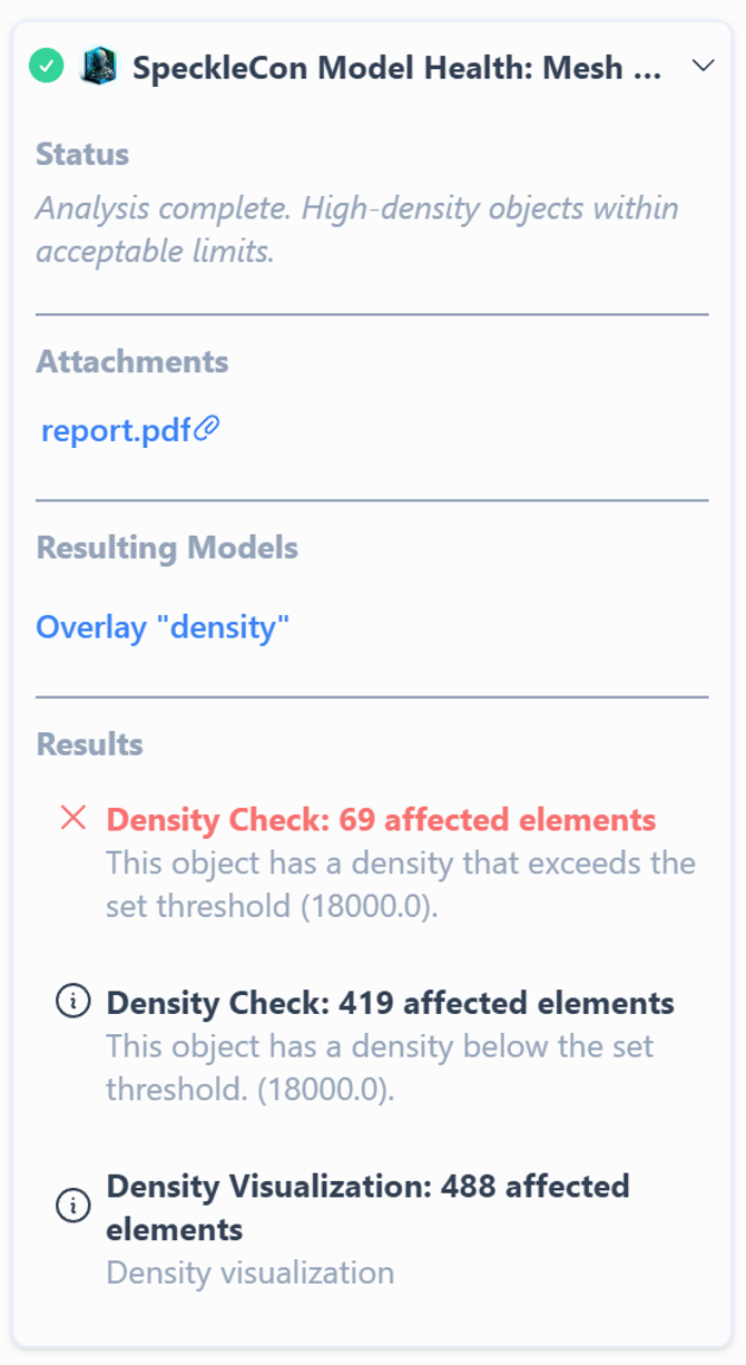 Viewing Automation Results - Speckle Docs