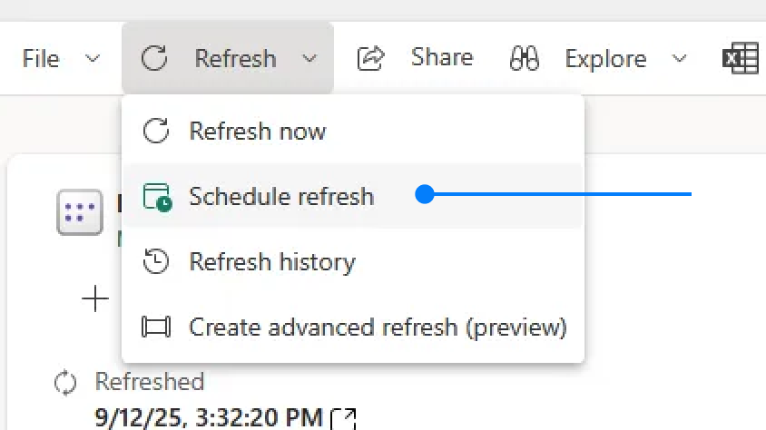 Schedule refresh