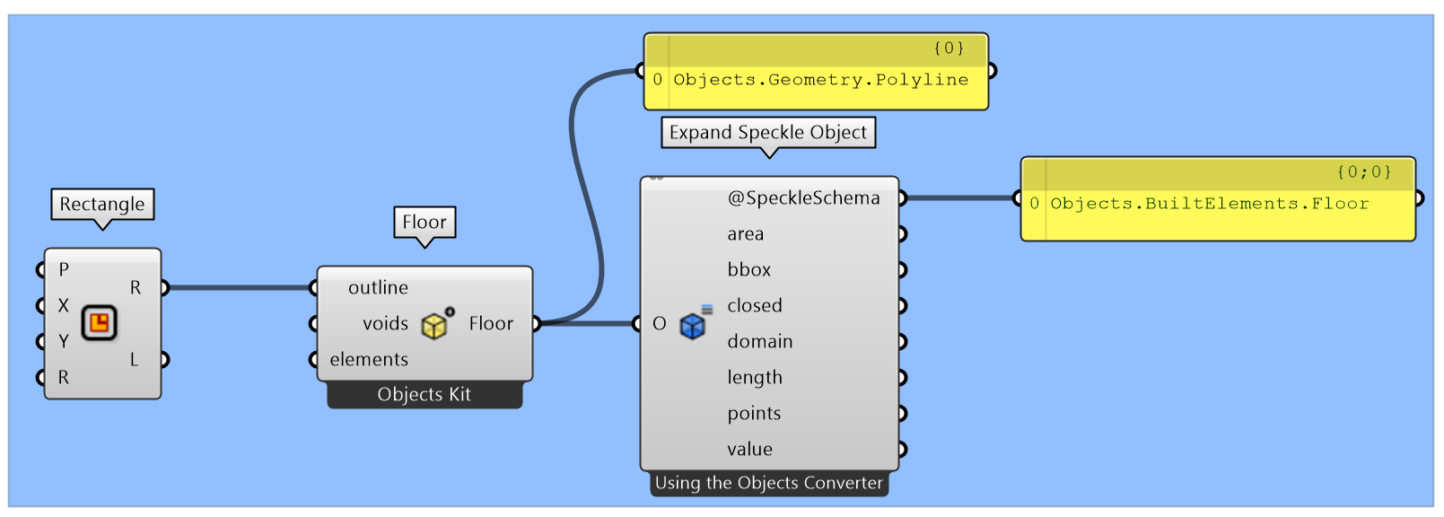 Polyline with floor speckle schema attached