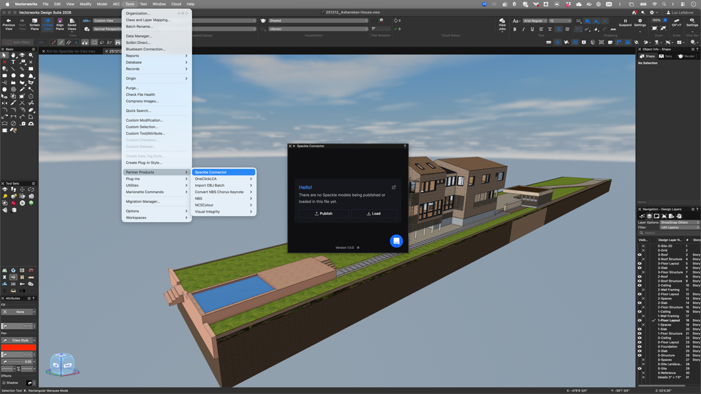 Vectorworks Tools Menu