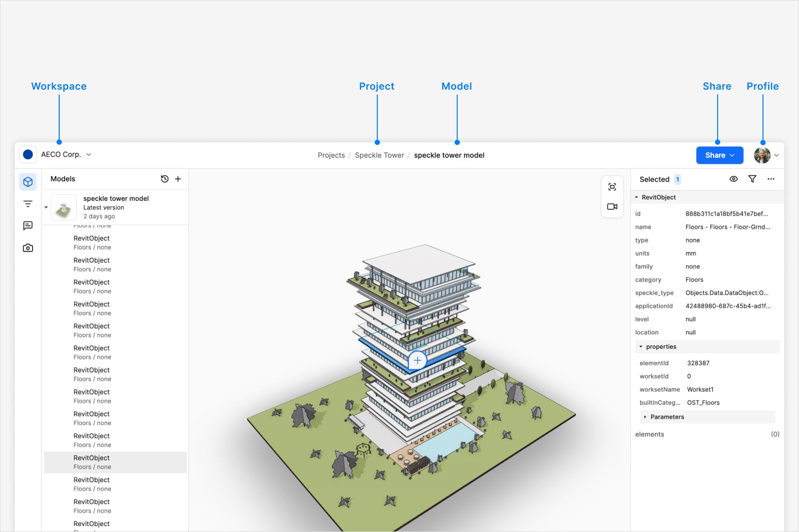 Interface and Navigation - Speckle Docs