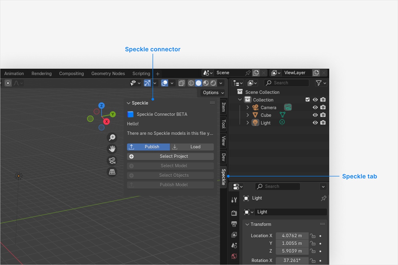 How to use Speckle for Blender - Speckle Docs