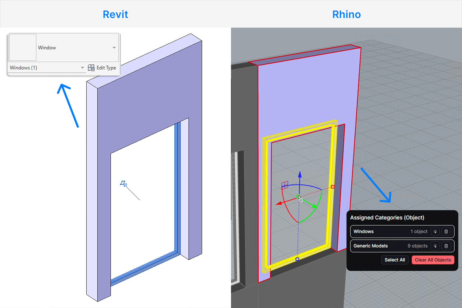 Category assignment from Rhino into Revit