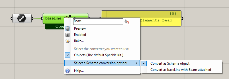 Schema conversion option for a Beam