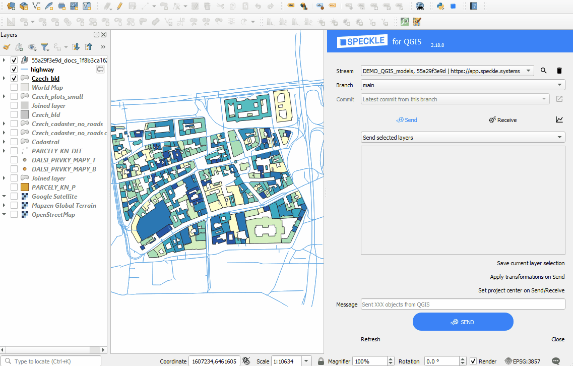 Sending data from QGIS