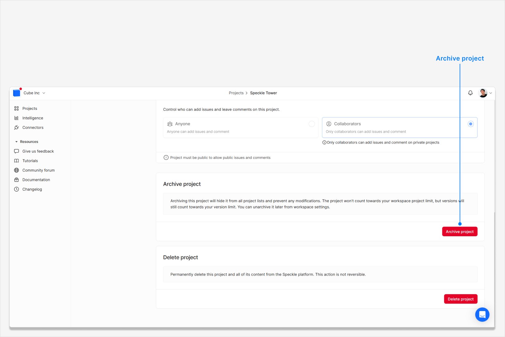 Archive confirmation dialog with archive action selected