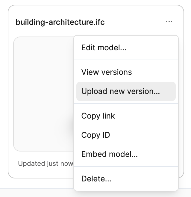 Upload new version option