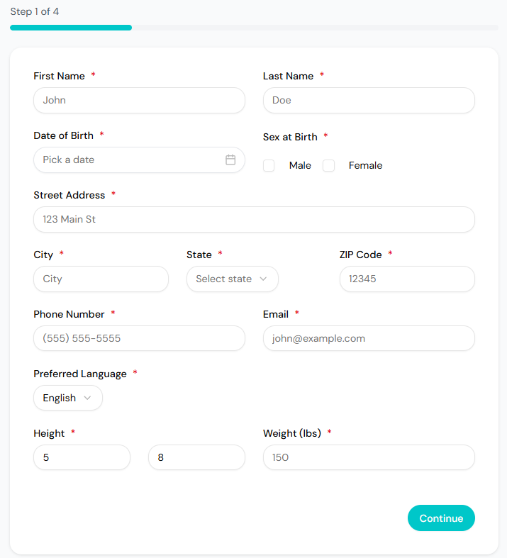 Patient demographic data collection