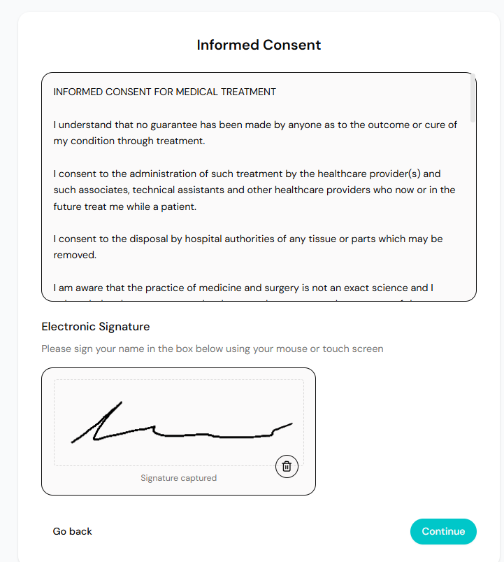 Digital consent and signature capture