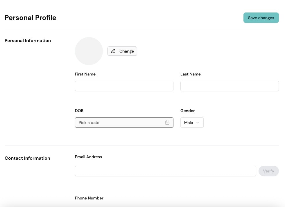 Provider profile and account settings