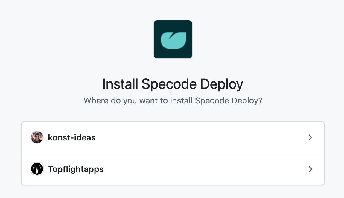 Choose your GitHub account