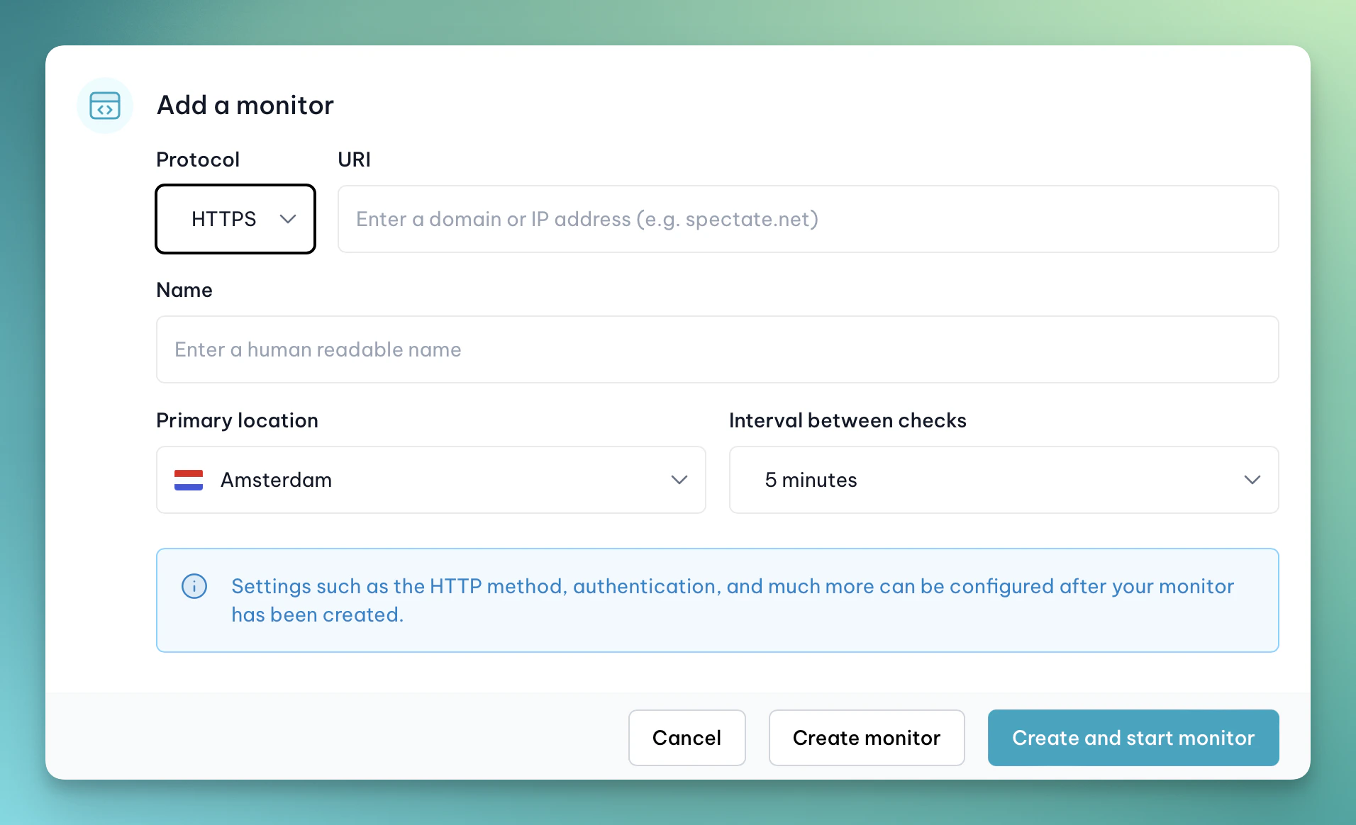 Create a monitor
