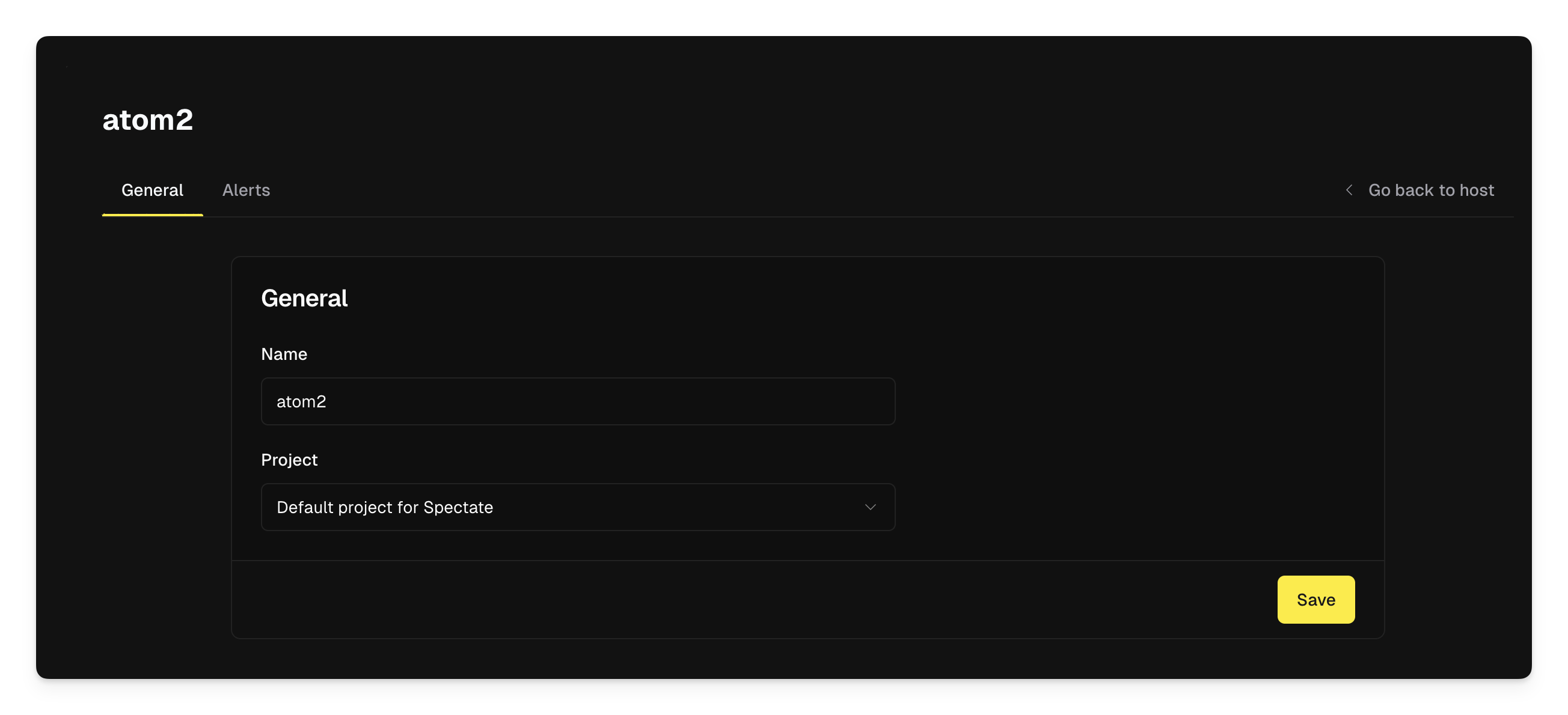 Assigning a host to a project