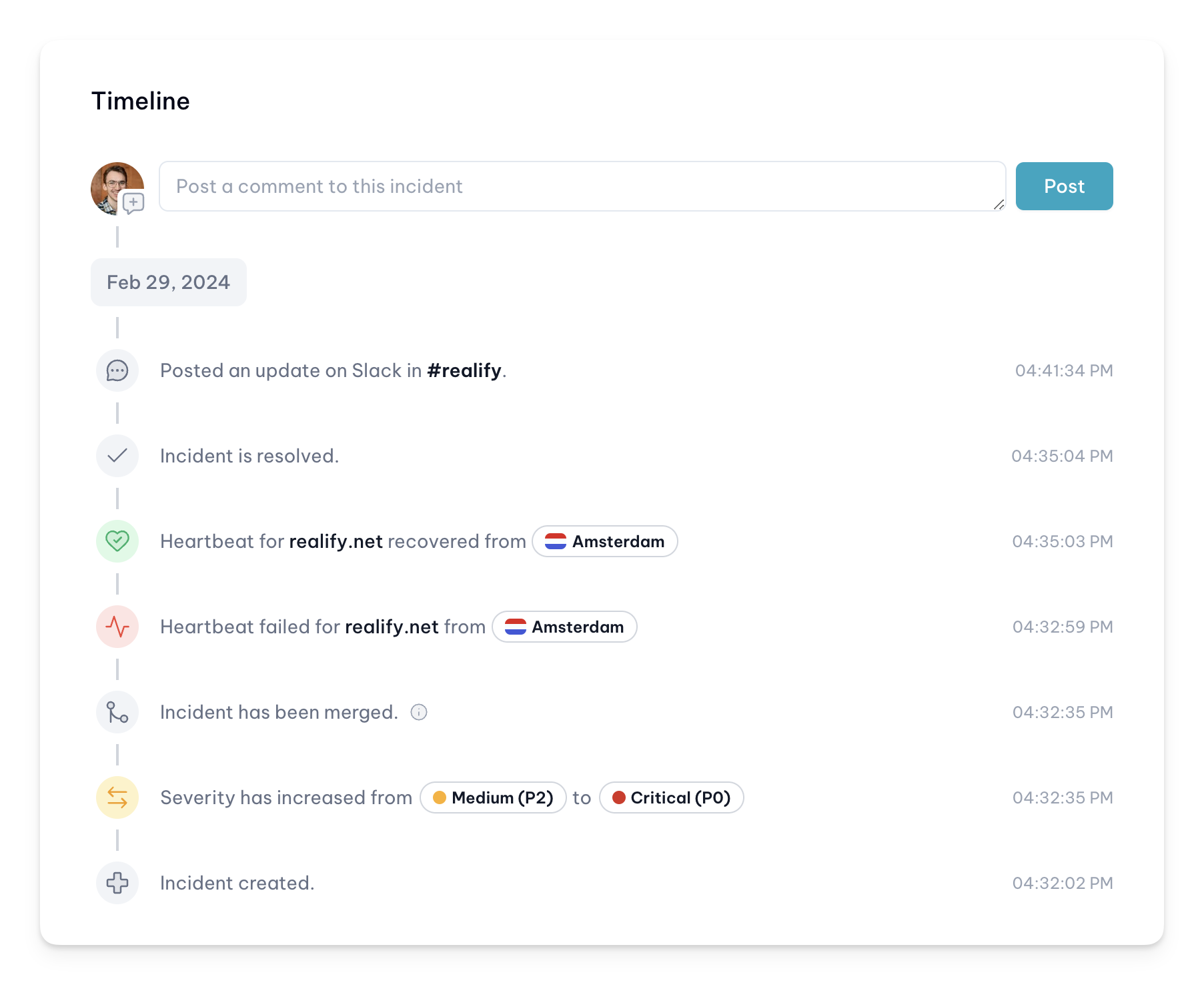 Smart incident merging