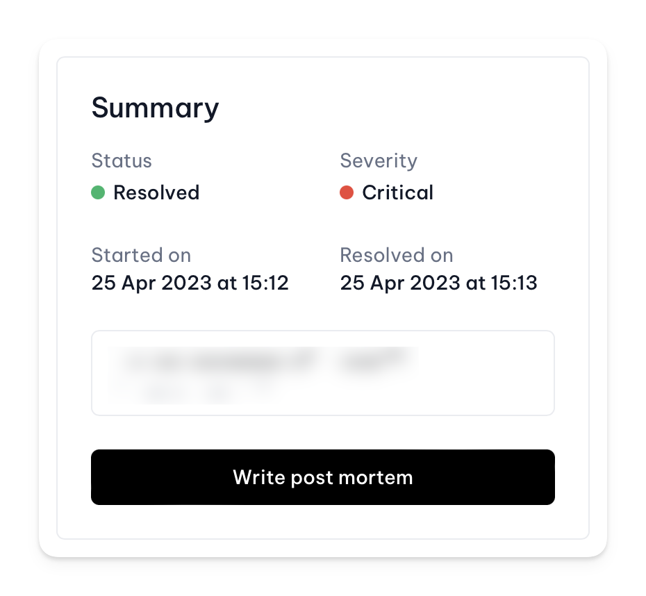 Incident summary example