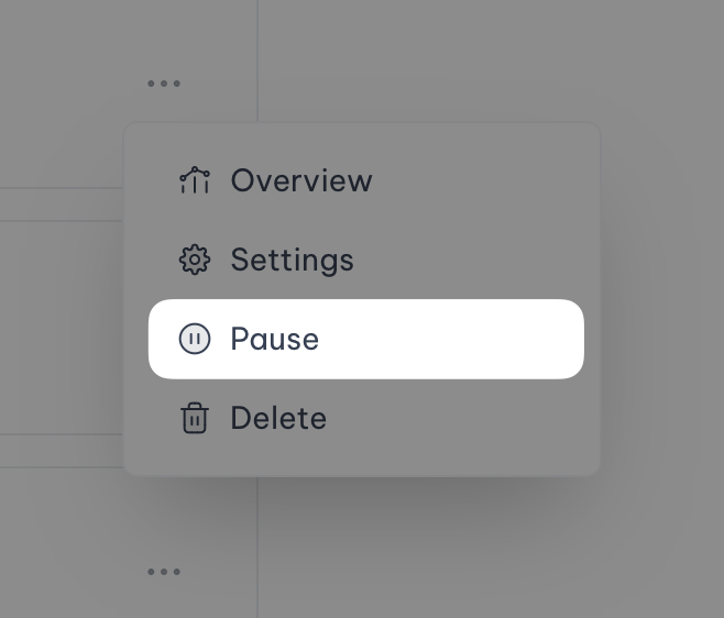 Pause a monitor from the monitor list