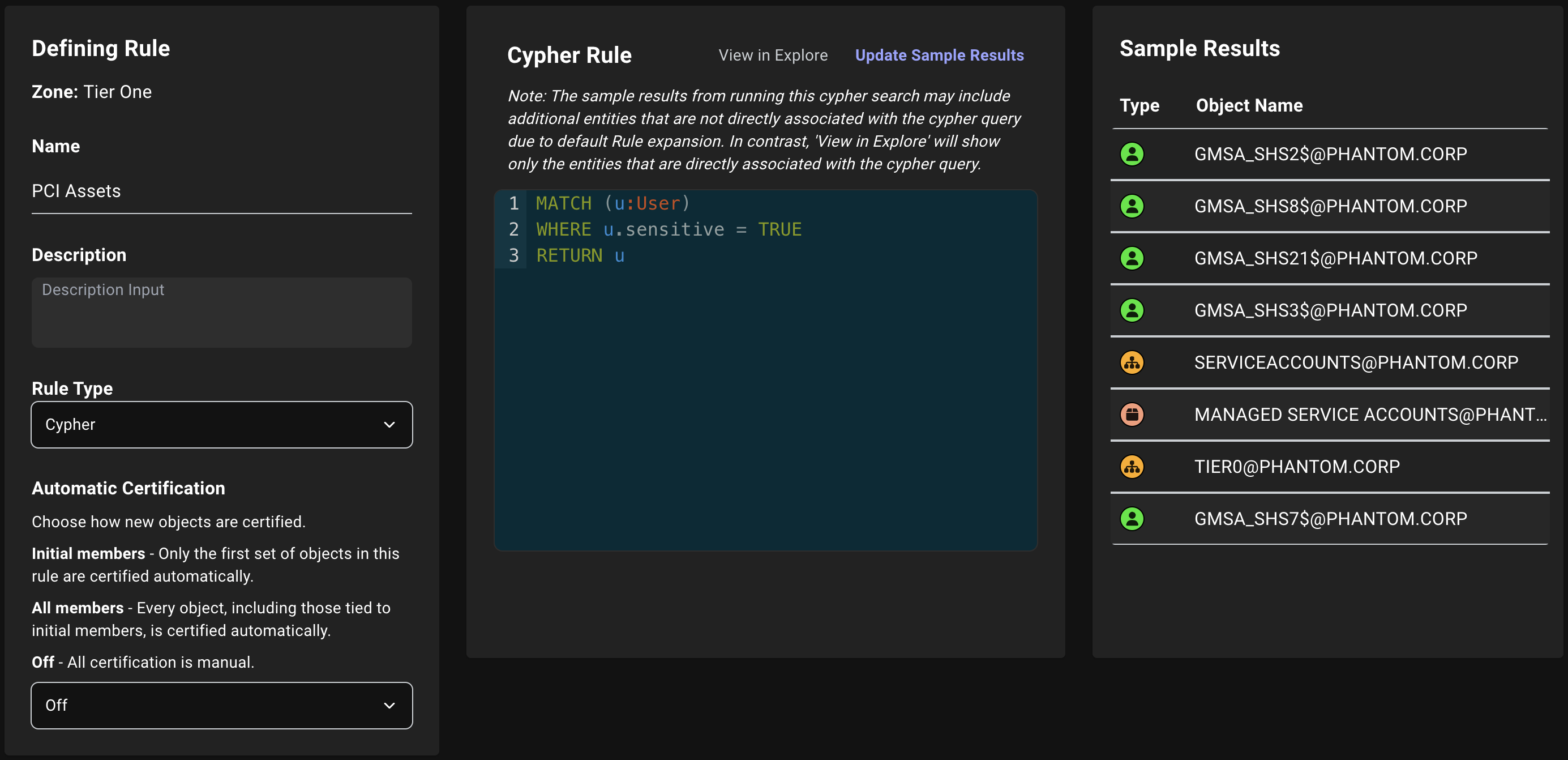 Cypher rule configuration Cypher rule configuration
