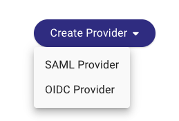A view of the SSO Configuration page with the Create Provider button highlighted.