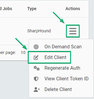 Navigate to the Edit Client button on the Clients page