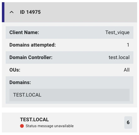 Finished Jobs Log Details panel showing job details
