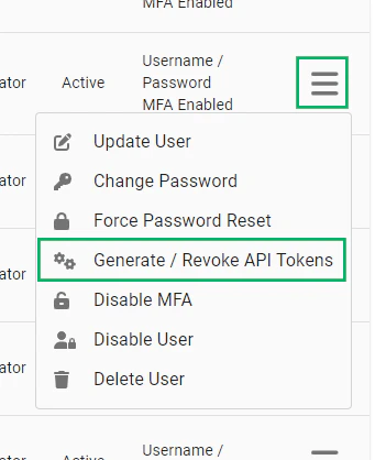 Generate API Tokens