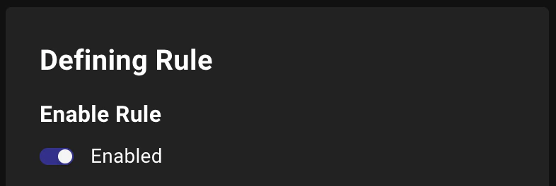 A view of the Edit Rule page in Zone Builder showing the updated Enable Rule toggle.